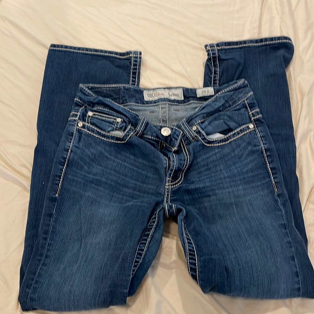 Boot cut blue jeans size 28R